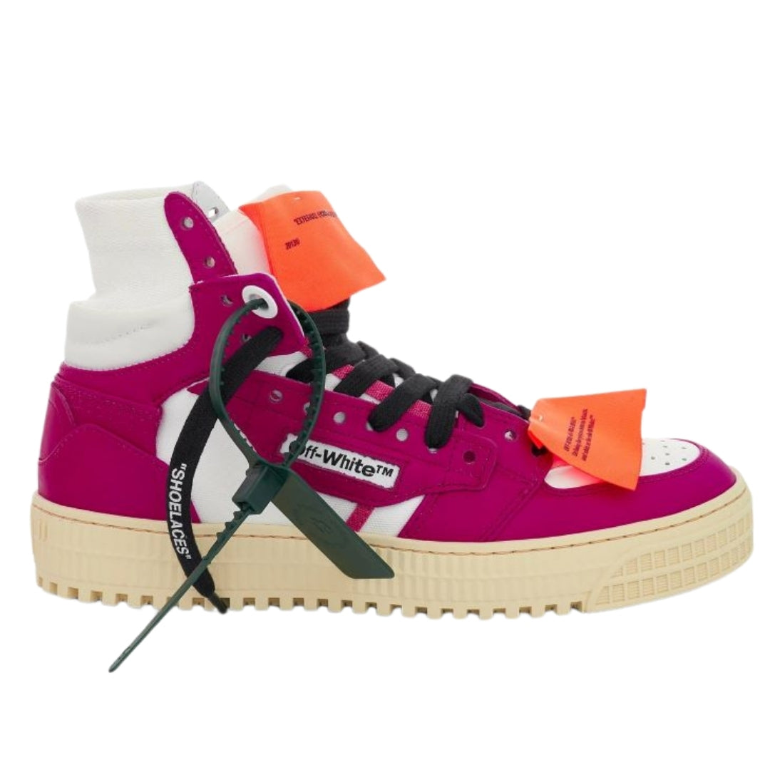 Off-White Off Court 3.0 Fuchsia High Top Leather Sneakers