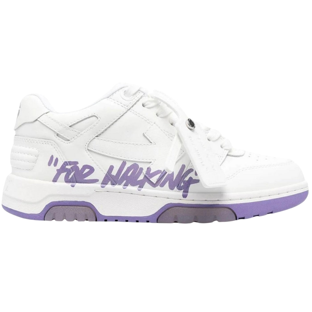 Off-White Out Of Office 'For Walking' Lilac/White Leather Sneakers