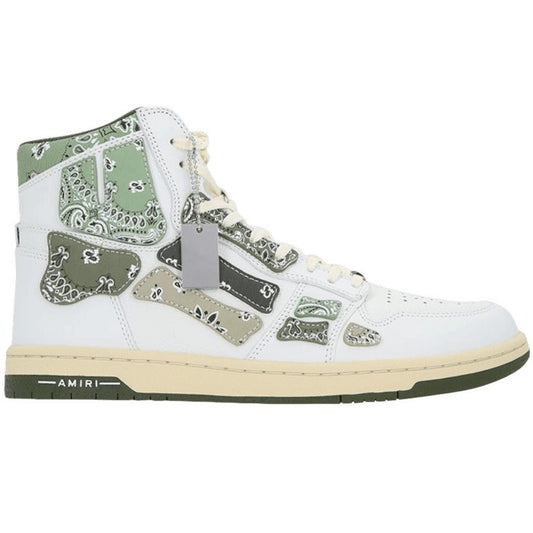 Amiri Bandana Skel Top High Top Olive Green Sneakers UK 6