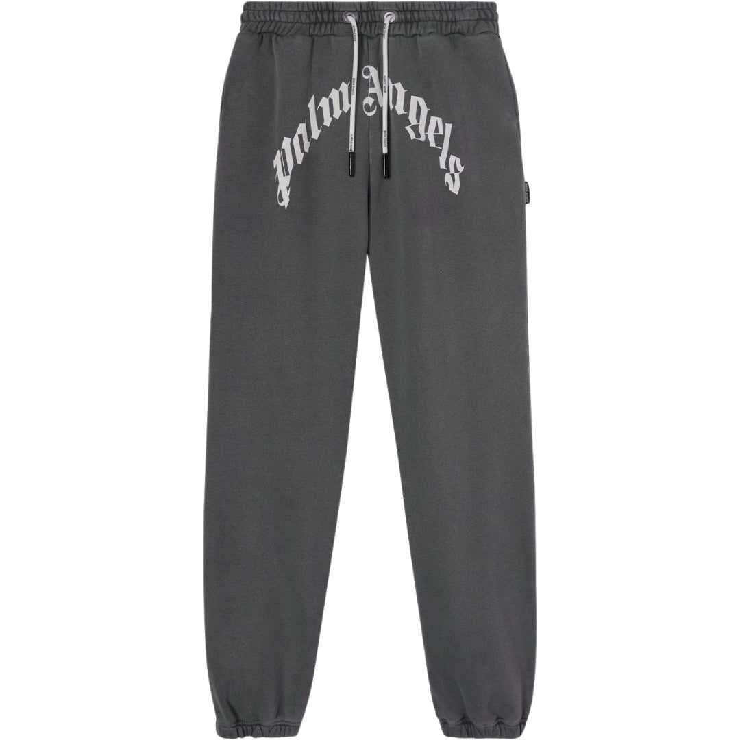 Palm Angels GD Curved Logo Grey Sweatpants