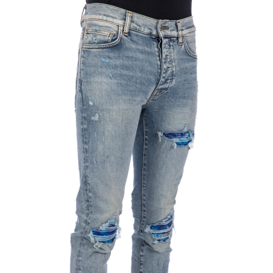 Amiri Tie Dye MX1 Stone Indigo Blue Jeans W30 / 32L