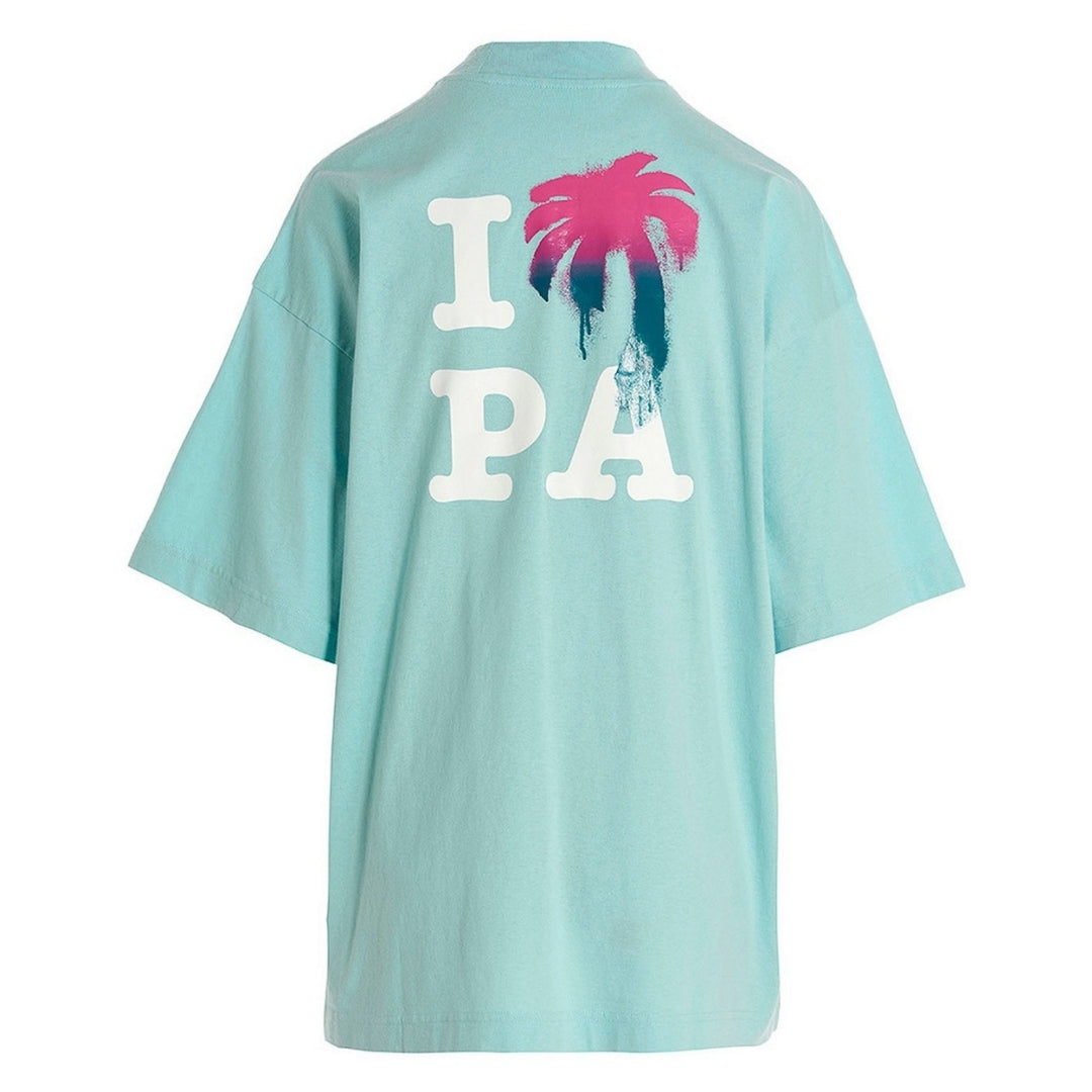 Palm Angels I Love PA Logo Light Blue T-Shirt XS