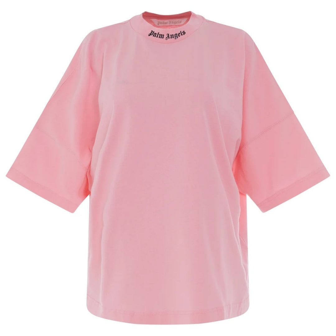 Palm Angels Classic All Over Logo Oversized Pink T-Shirt S