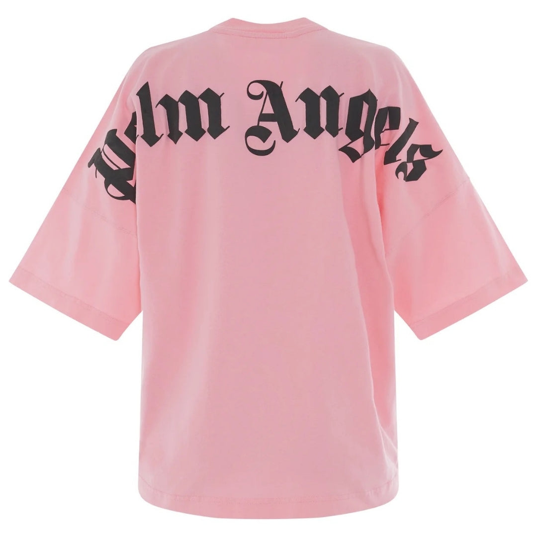 Palm Angels Classic All Over Logo Oversized Pink T-Shirt S