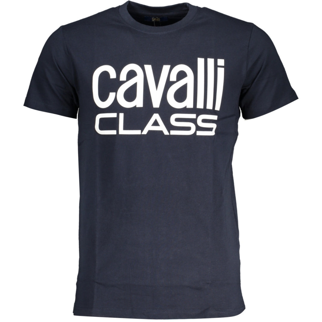 Cavalli Class Bold White Logo Navy Blue T-Shirt l