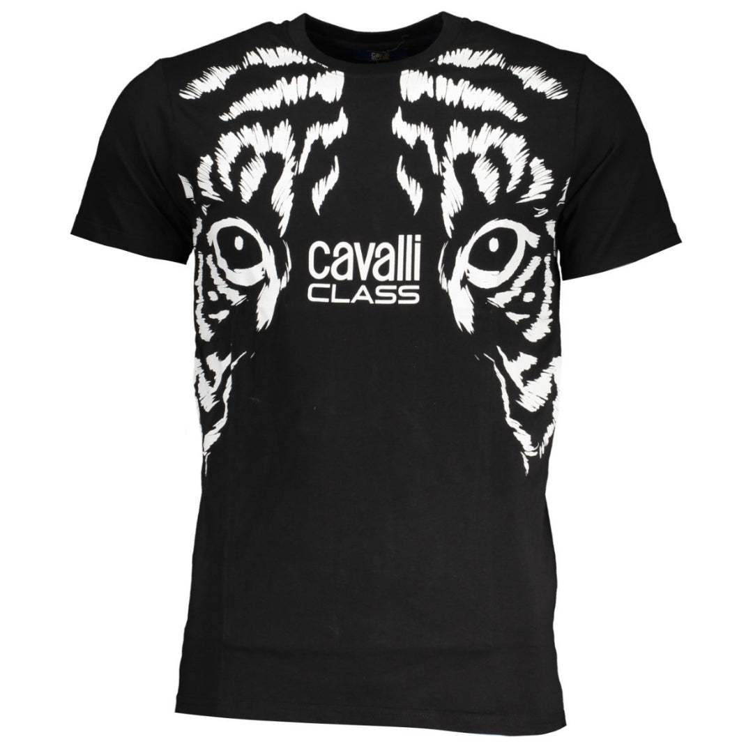 Cavalli Class Tiger Eyes Design Black T-Shirt l