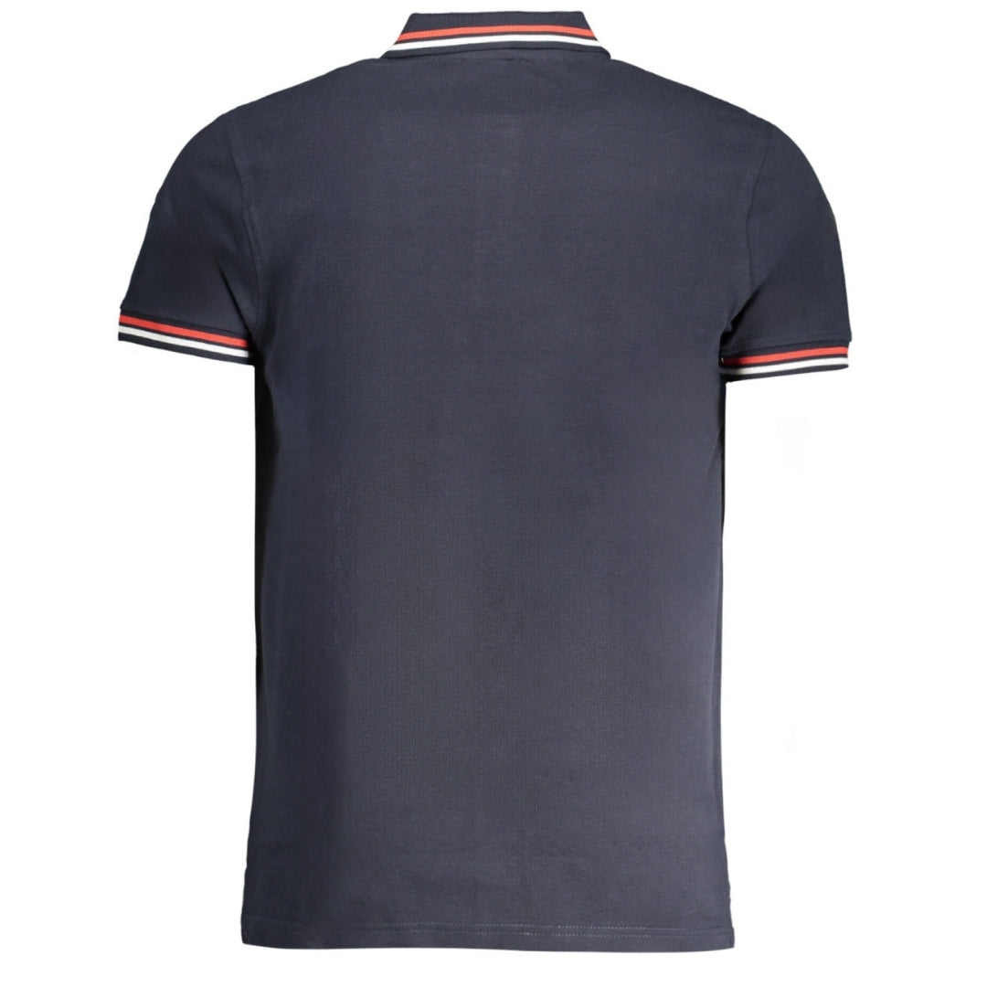 Cavalli Class Tipped Collar Toned Logo Navy Blue Polo Shirt m