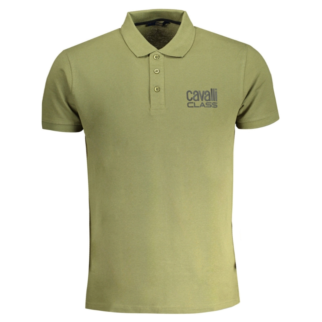 Cavalli Class Bold Logo Green Polo Shirt m