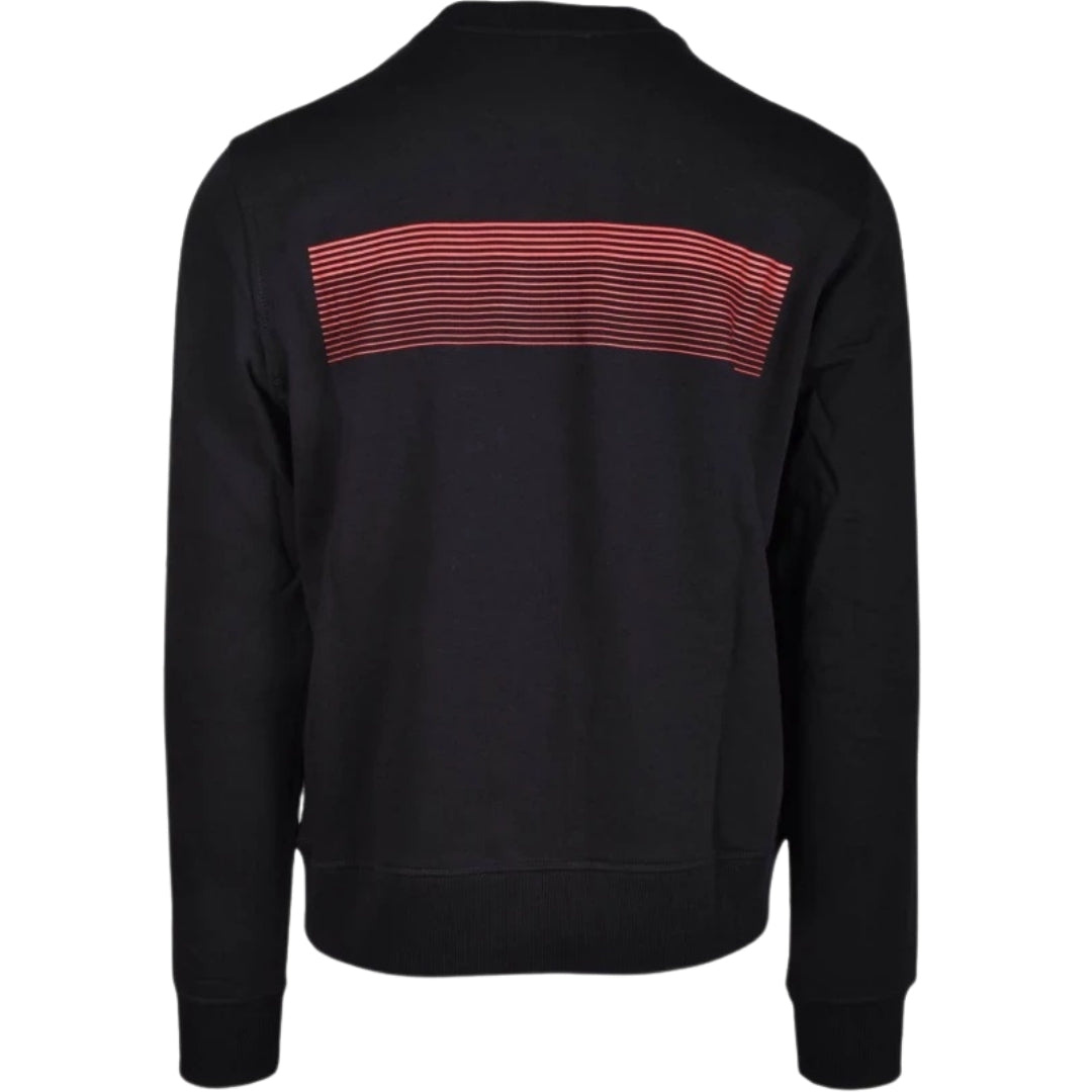 Diesel Striped Logo Black Sweatshirt S