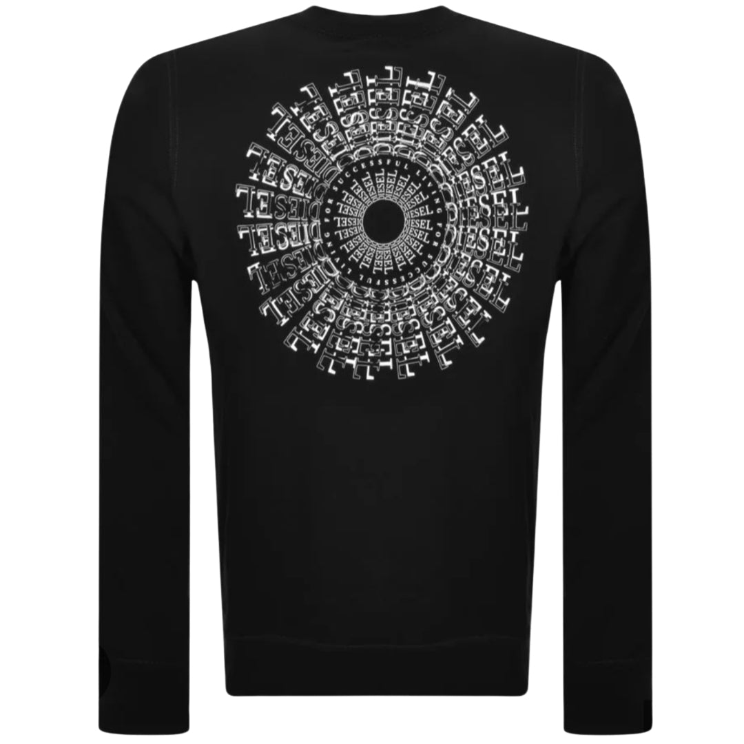 Diesel Circular Branding Design Black Sweatshirt S