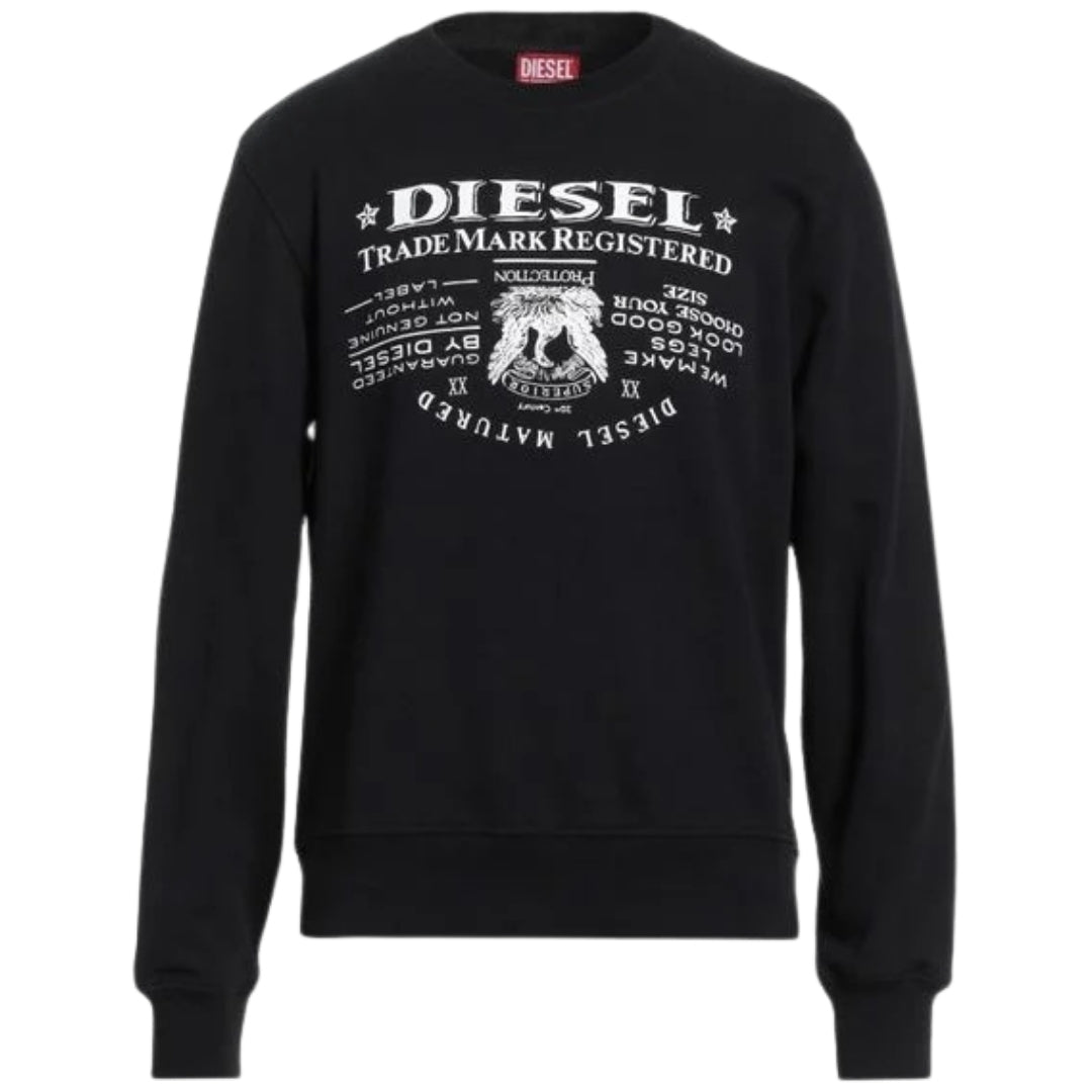 Diesel Trademark Logo Black Sweatshirt M