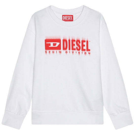 Diesel Blurred Logo White Sweatshirt S