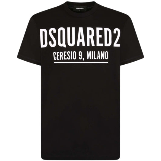 Dsquared2 Cool Fit Large Ceresio 9 Print Logo Black T-Shirt S