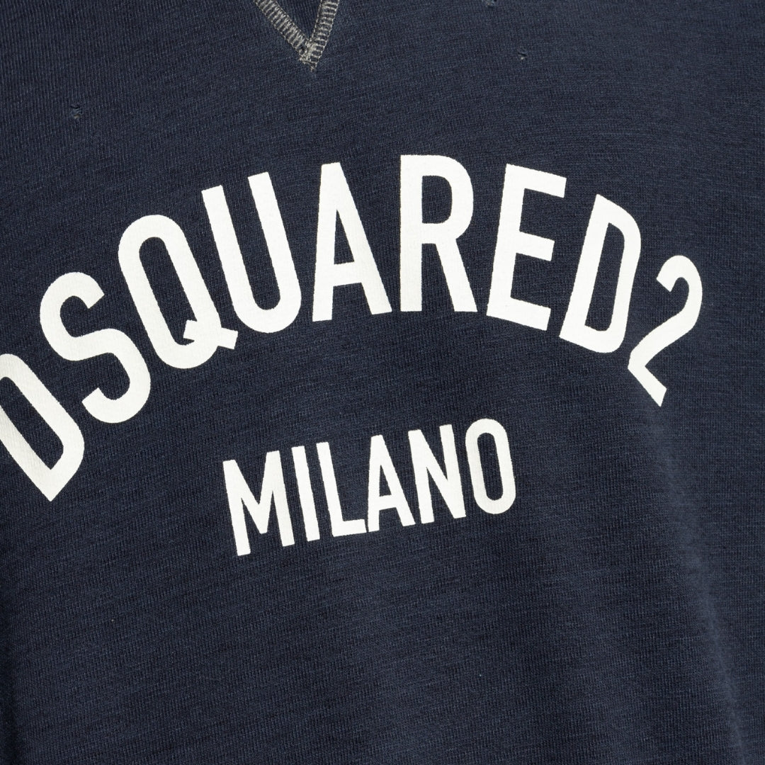 Dsquared2 Milano Logo Cool Fit Navy Blue Sweatshirt S