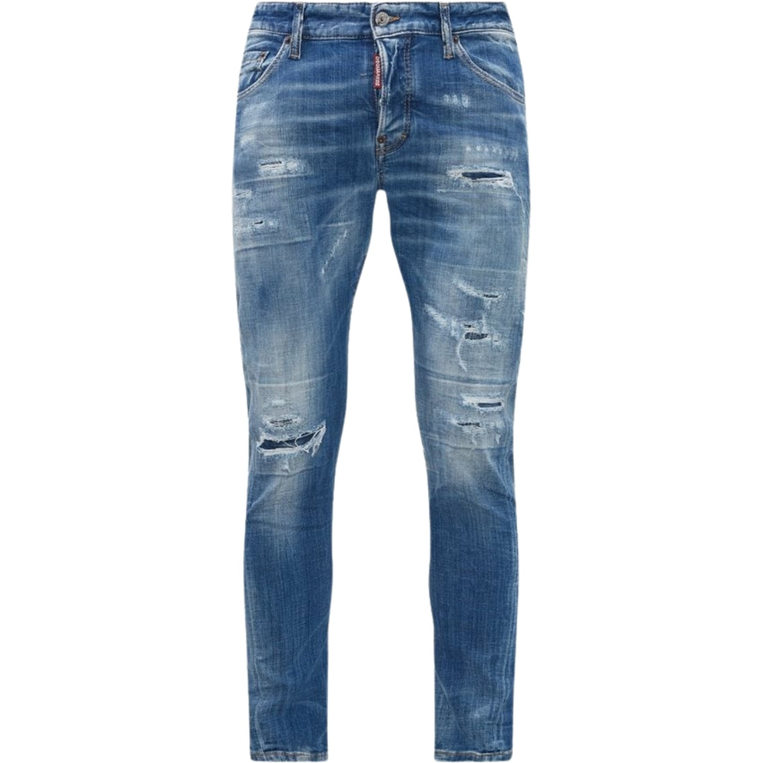 Dsquared2 Sexy Twist Jean Blue Reinforced Ripped Jeans W34 / 32L