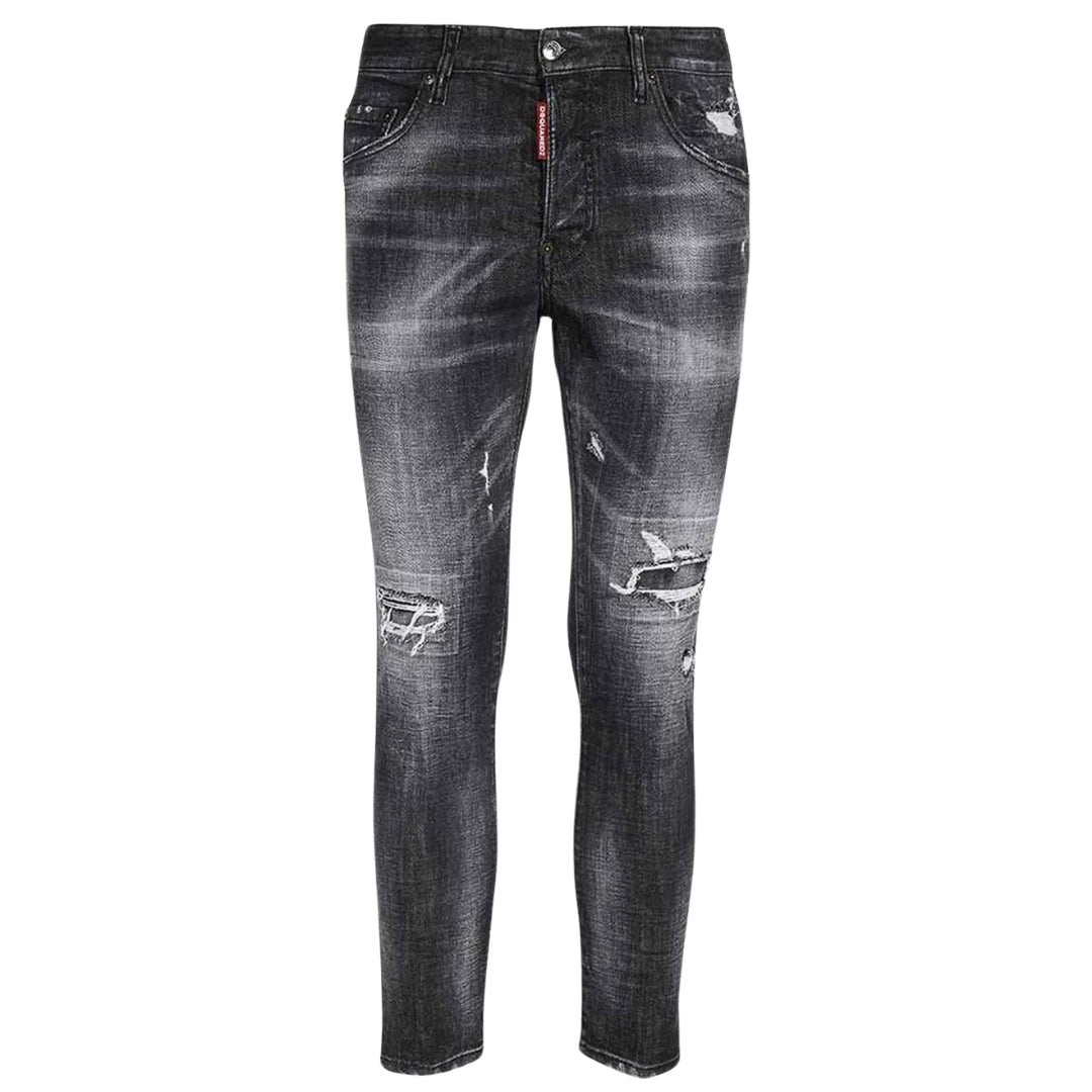 Dsquared2 Skater Jean Reinforced Ripped Black Jeans W34 / 32L