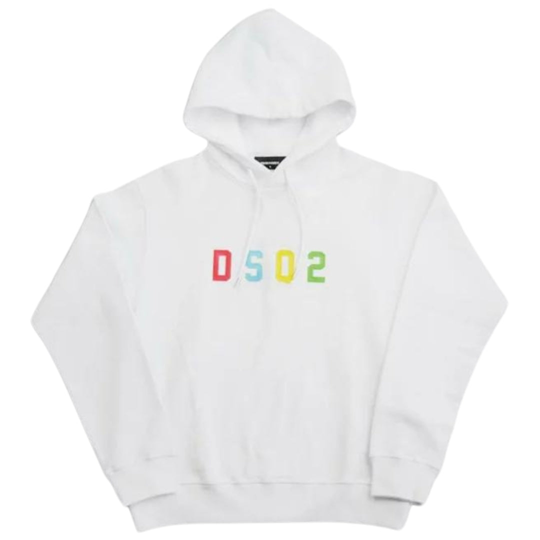 Dsquared2 Multicoloured DSQ2 Logo White Hoodie M