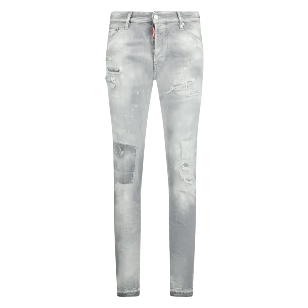 Dsquared2 Grey Paint Splash Cool Guy Cropped Jeans W32 / 32L