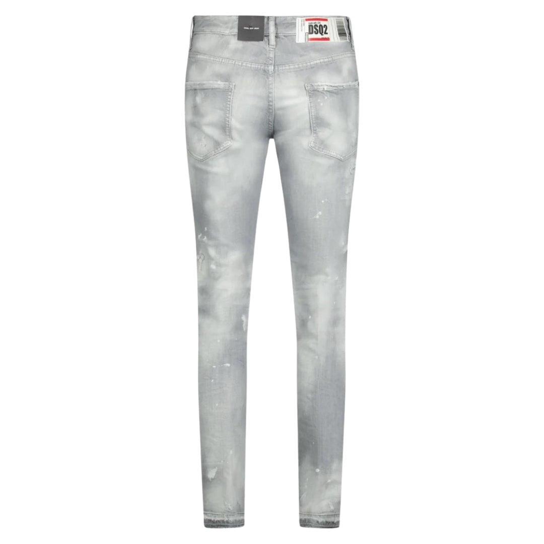 Dsquared2 Grey Paint Splash Cool Guy Cropped Jeans W32 / 32L