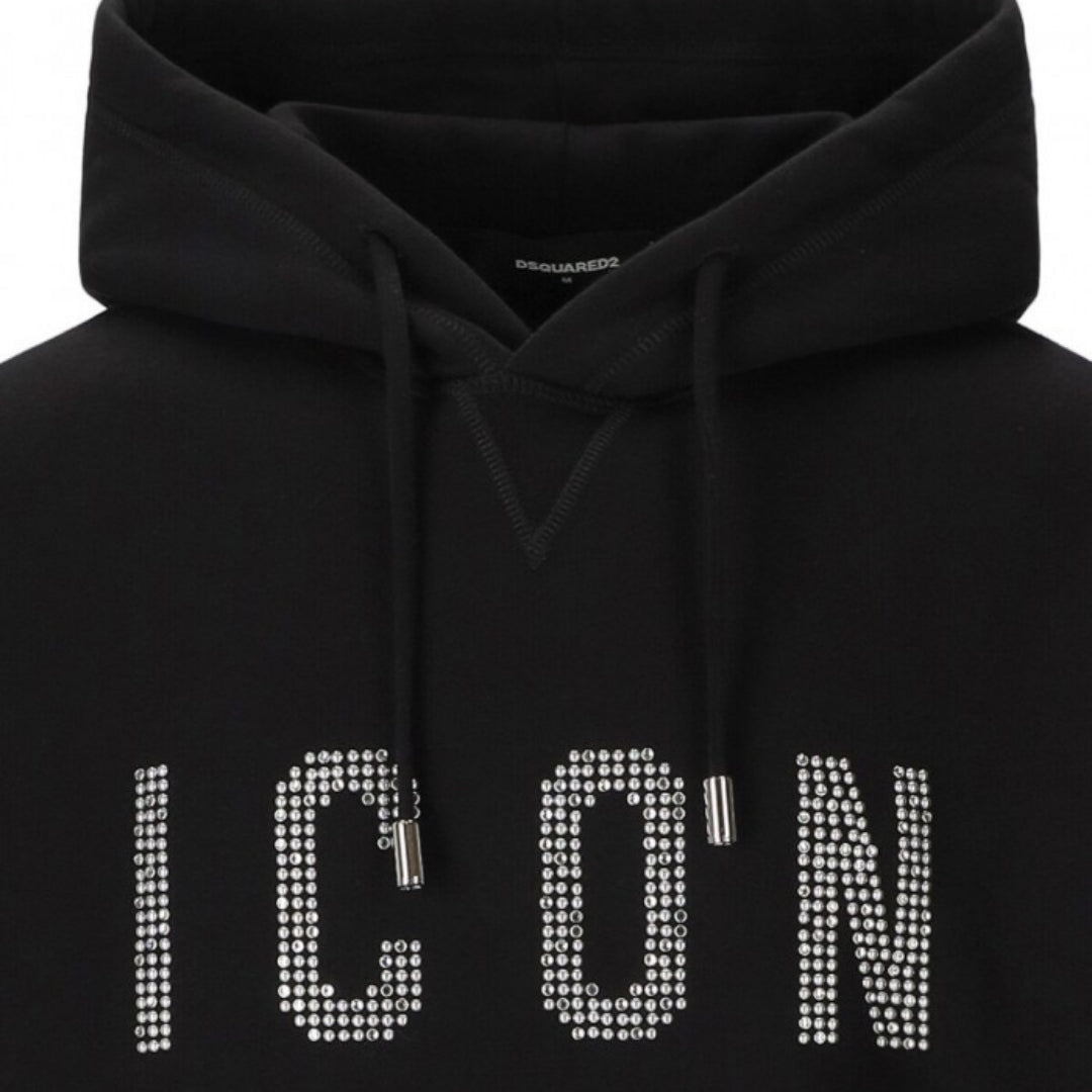 Dsquared2 Studded Icon Logo Black Hoodie  S