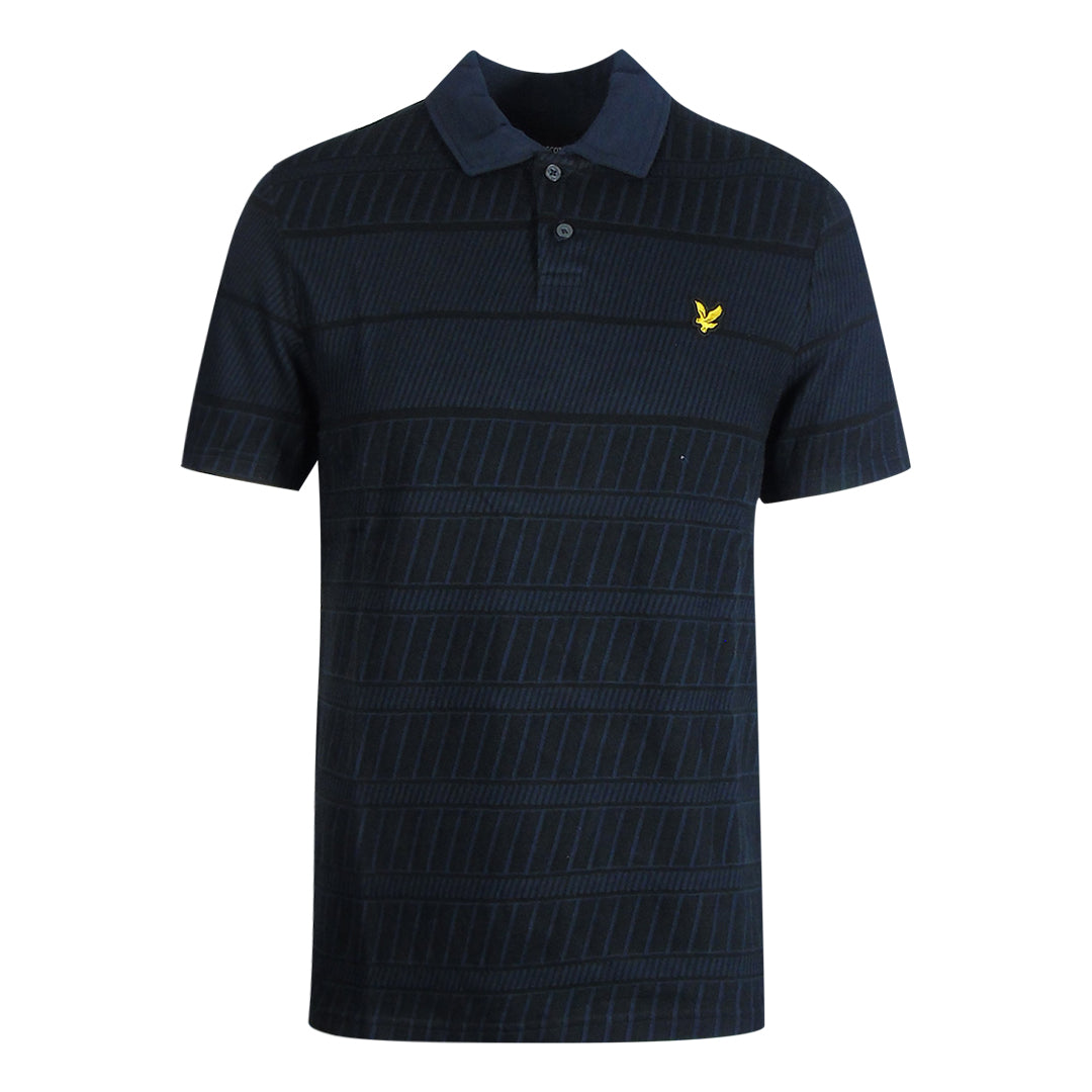 Lyle & Scott Dark Navy Blue Grid Polo Shirt XS