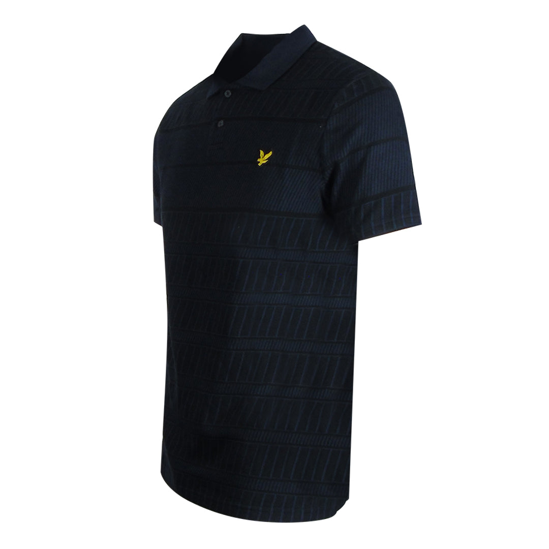 Lyle & Scott Dark Navy Blue Grid Polo Shirt XS