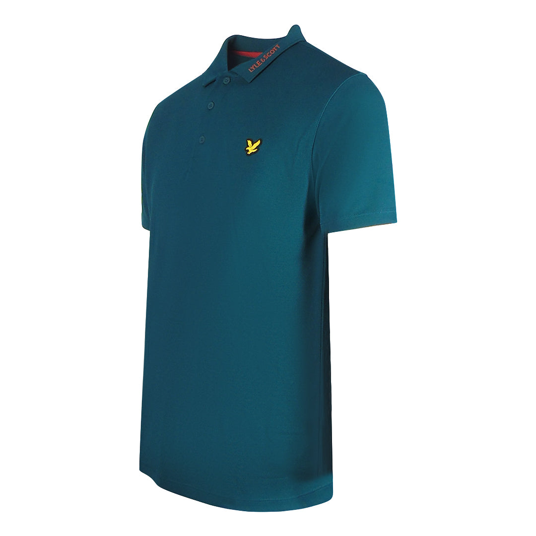 Lyle & Scott Collar Logo Short Sleeved Golf Green Polo Shirt XS