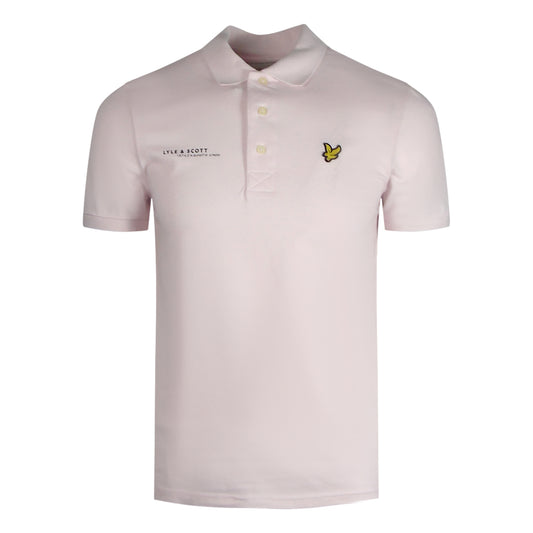 Lyle & Scott Co-Ordinates Print Tipped Collar Light Pink Polo Shirt S