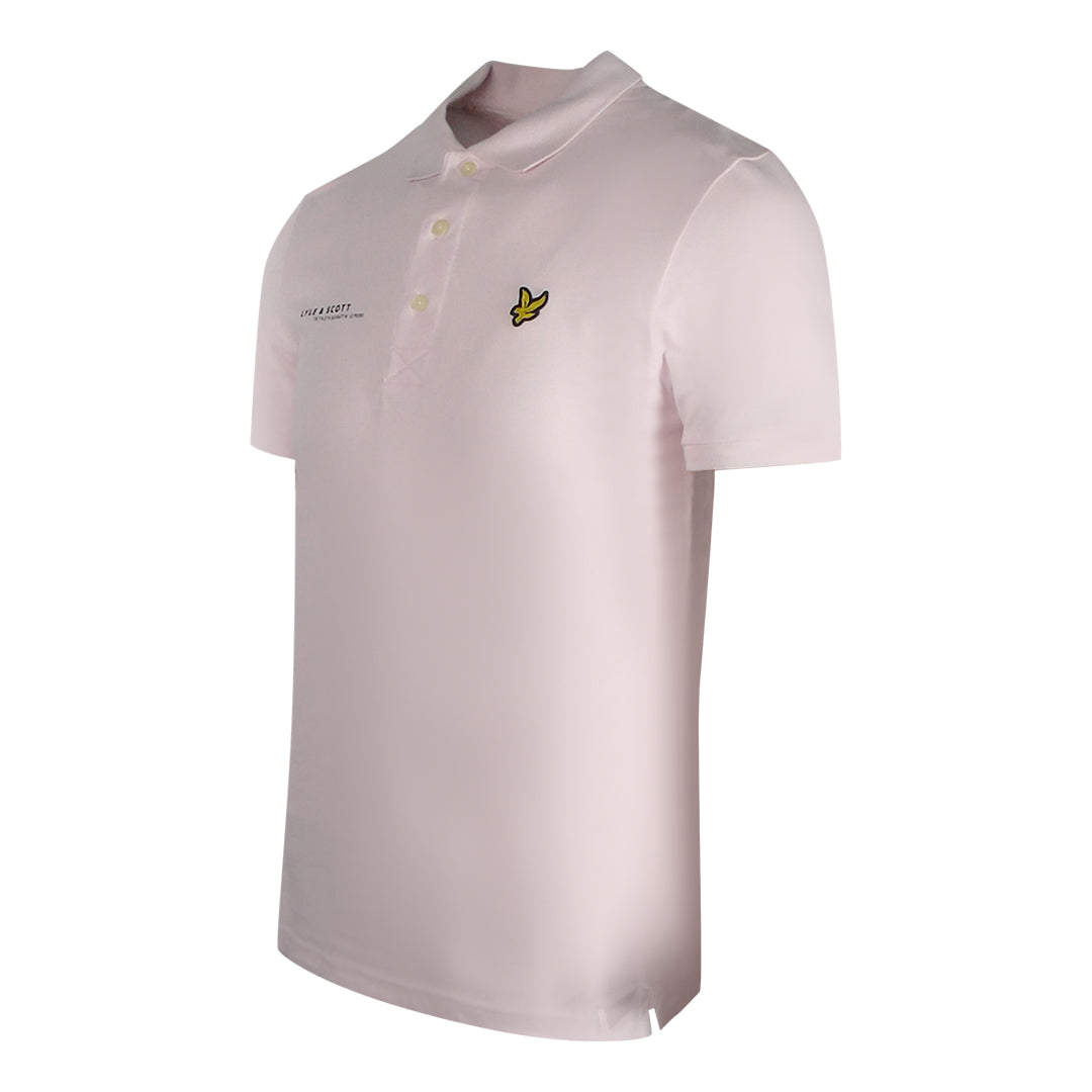 Lyle & Scott Co-Ordinates Print Tipped Collar Light Pink Polo Shirt S