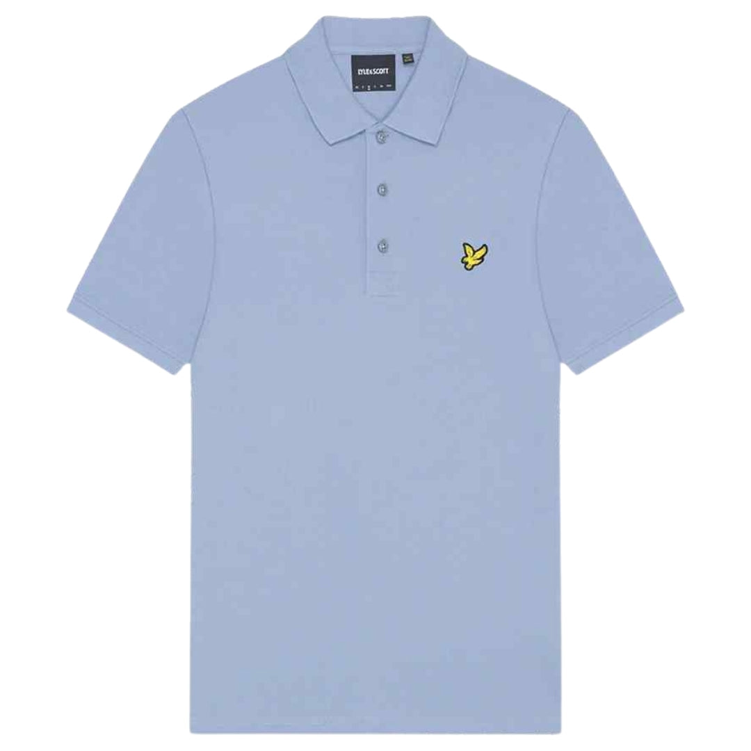 Lyle & Scott Branded Chest Logo Blue Smoke Polo Shirt S