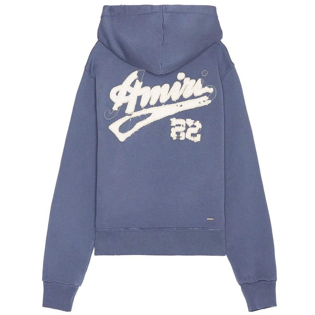 Amiri 22 Logo Blue Hoodie S