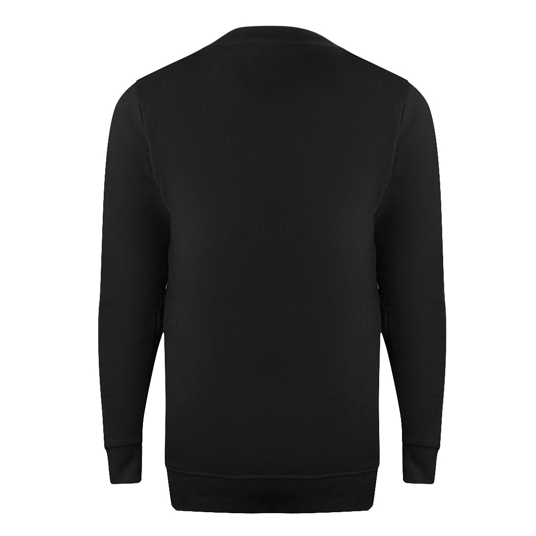 Cavalli Class Asymmetric Box Design Black Sweatshirt