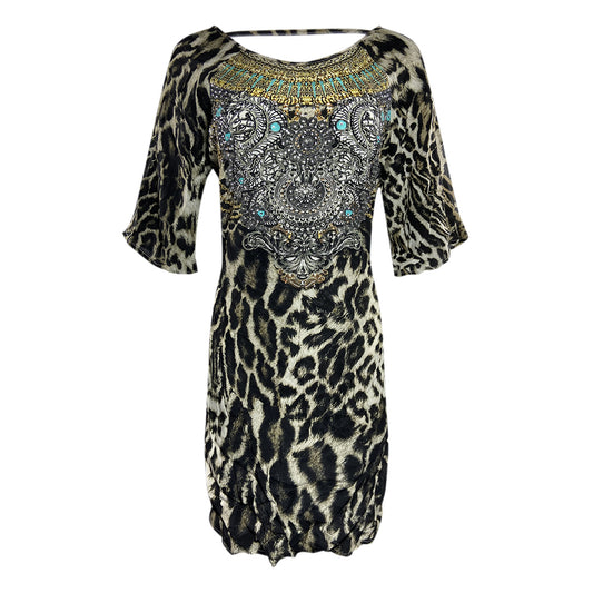 Inoa Siberia 1927 Brown Animal Print Flirt Dress UK 10