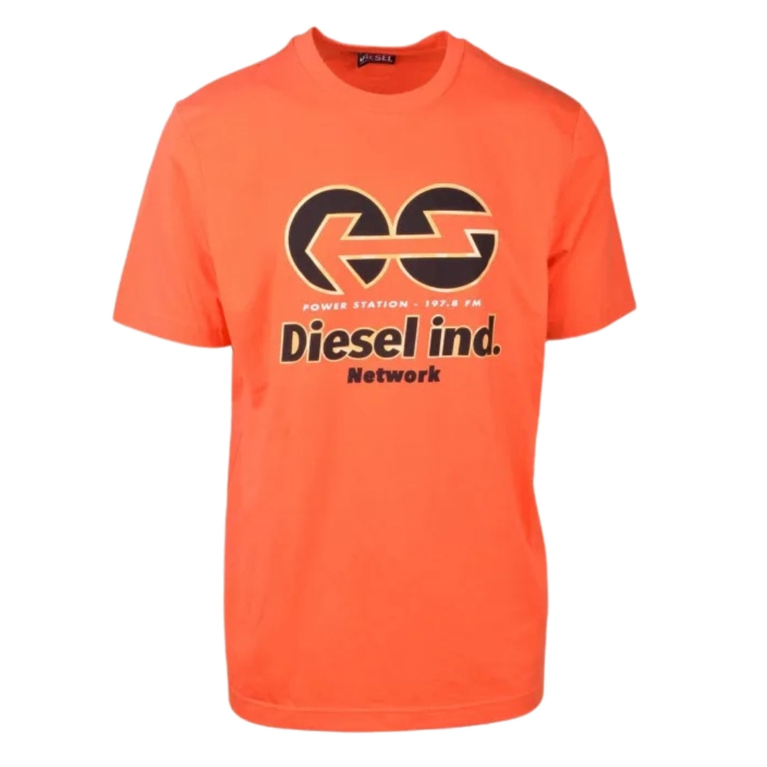 Diesel Power Station Logo Spicy Orange T-Shirt XXS