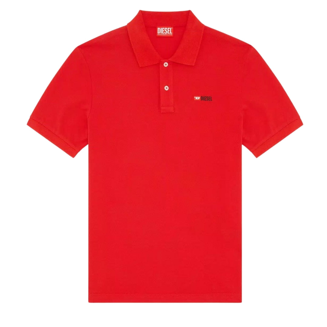 Diesel T-Smith-Div-New D Logo Racing Red Polo Shirt S