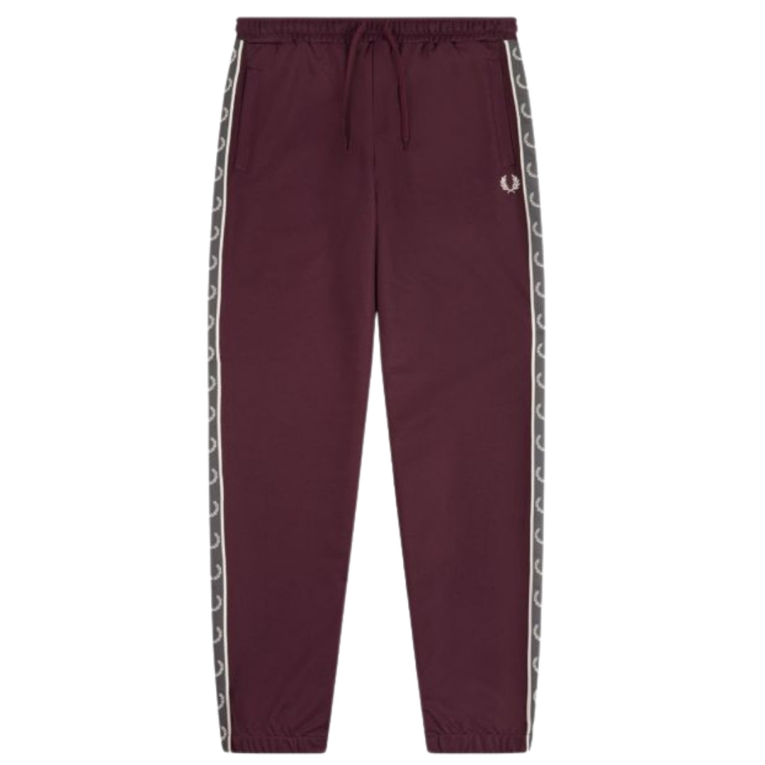 Fred Perry Seasonal Taped Hem Oxblood Red Sweatpants S