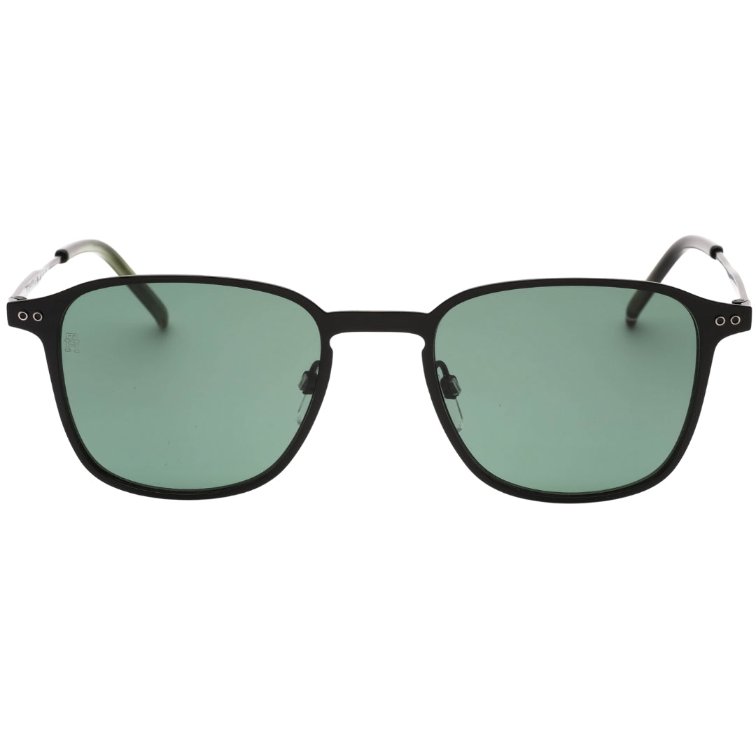 Tommy Hiliger Green Lens Matte Black Sunglasses One Size