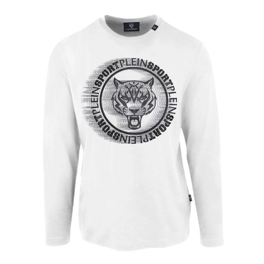 Plein Sport Scribble Layer Logo White Long Sleeve T-Shirt S