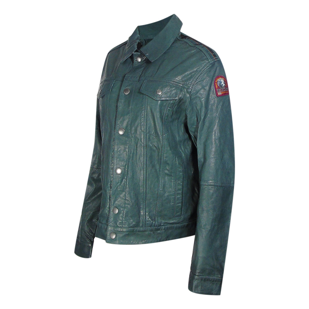 Parajumpers Todd Leather Jasper Green leather Jacket  L