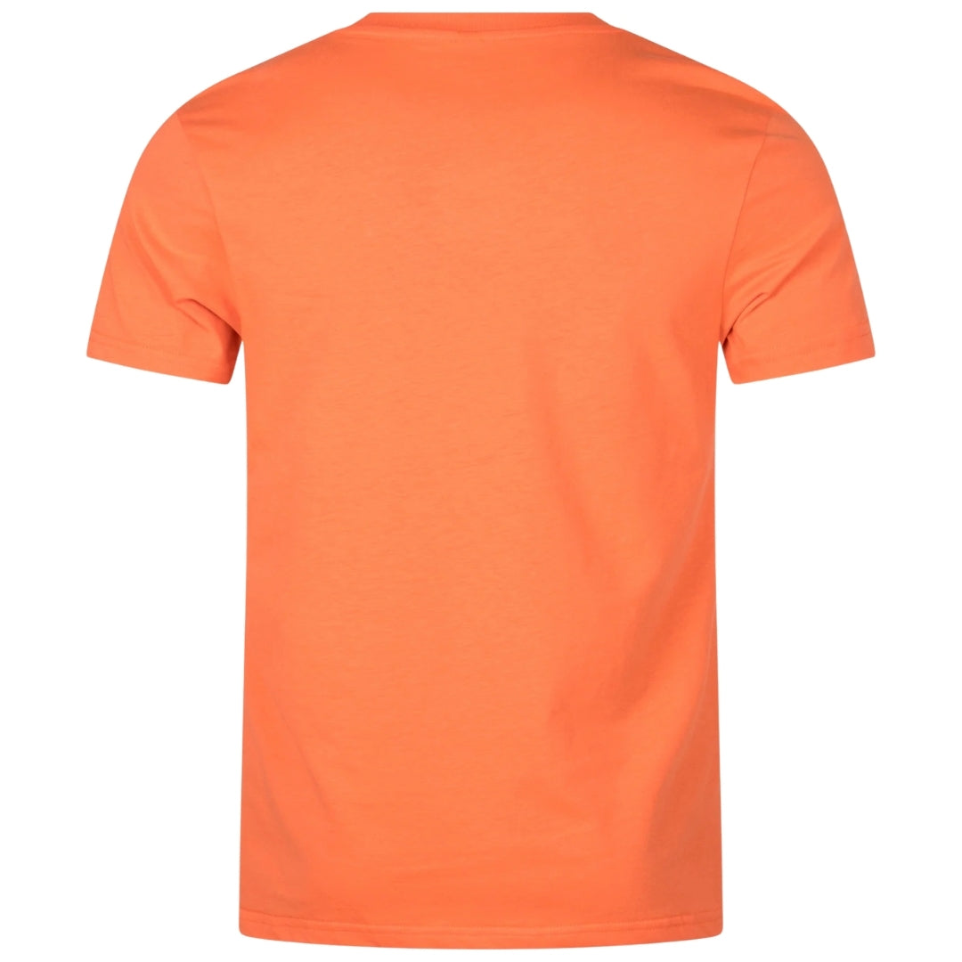 Moschino Branded Taped Shoulder Logo Orange T-Shirt XS