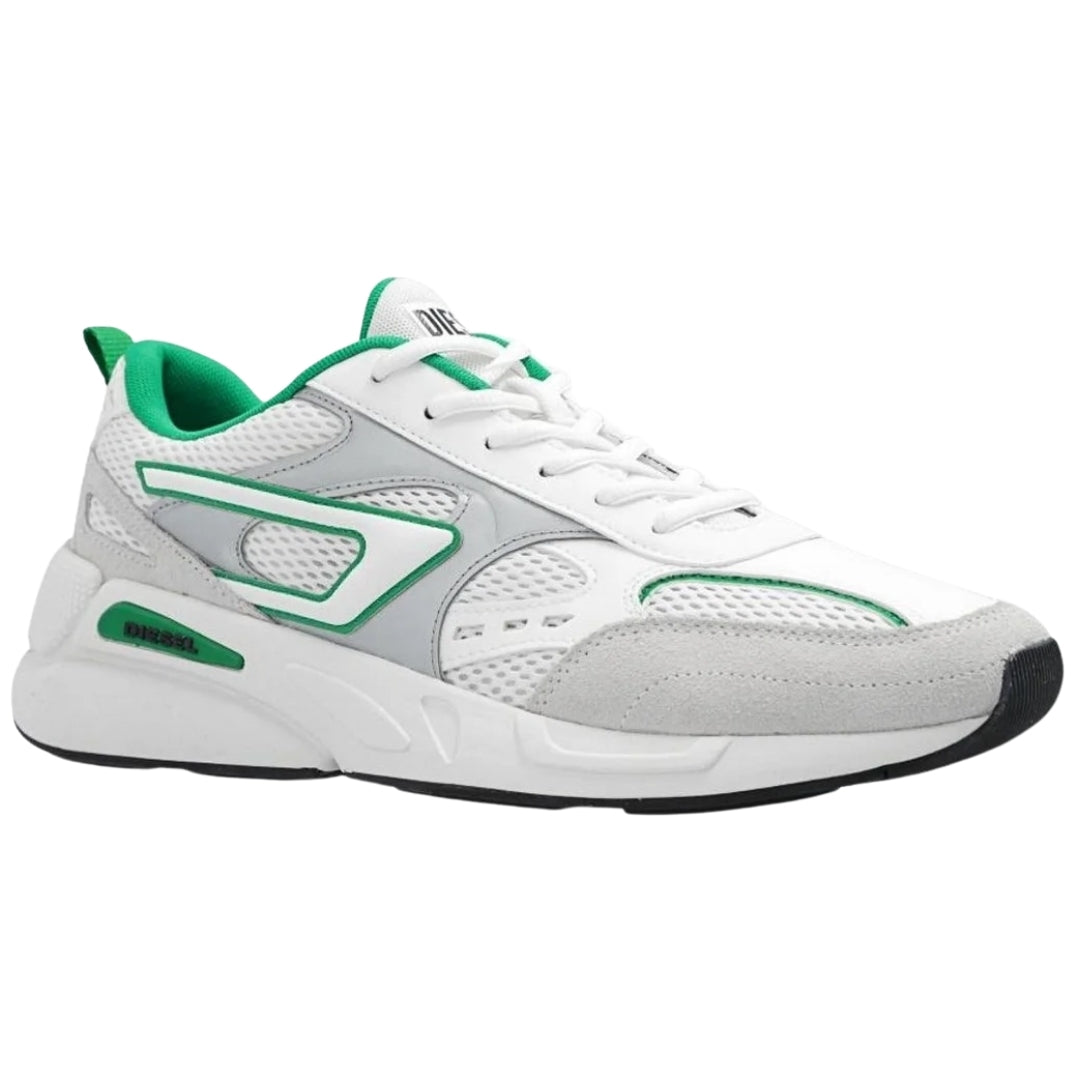 Diesel Green Style S-Serendiptiy Sport White Sneakers UK 7