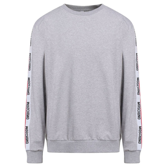 Moschino Underwear Logo Taped Shoulder Grey Sweatshirt