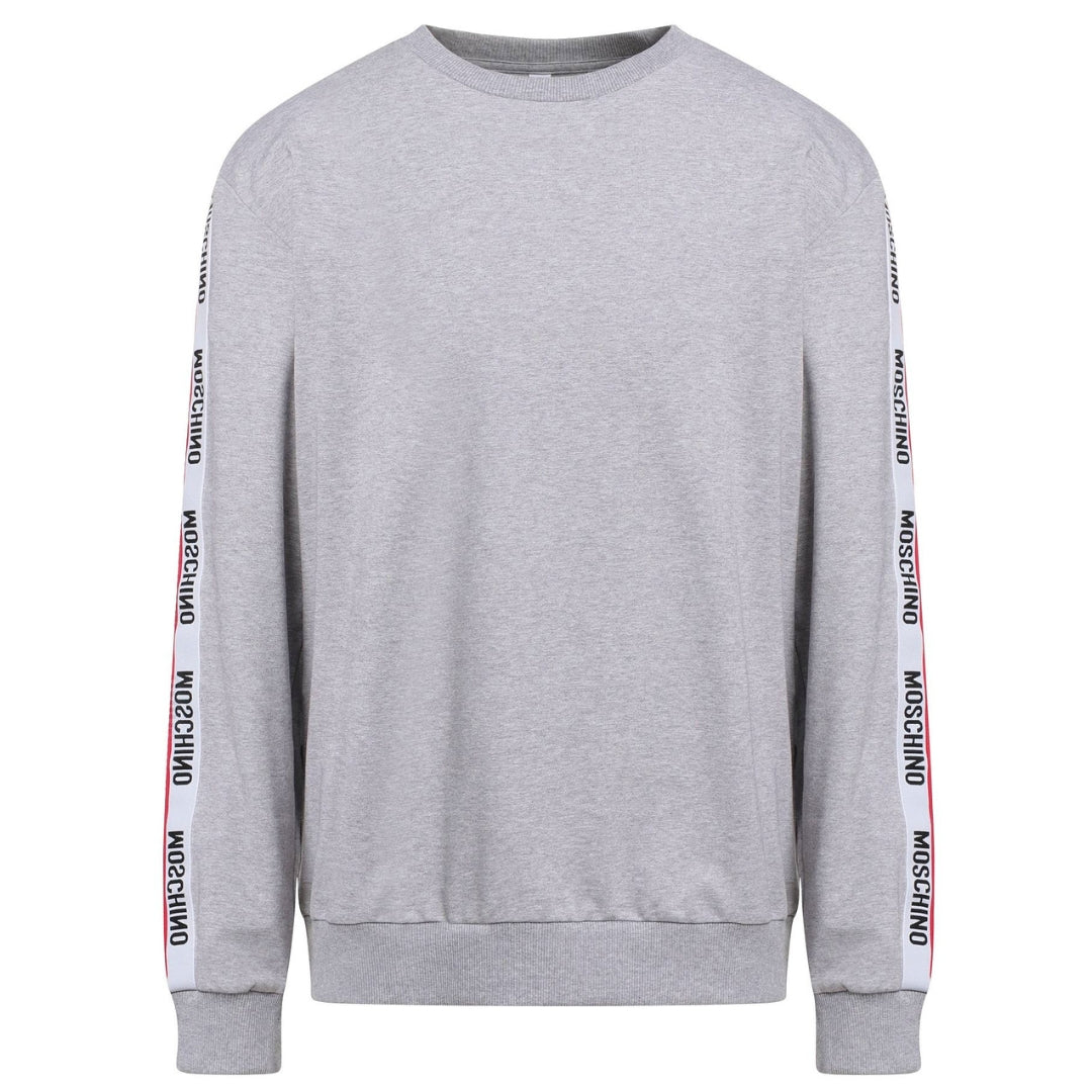 Moschino Underwear Logo Taped Shoulder Grey Sweatshirt