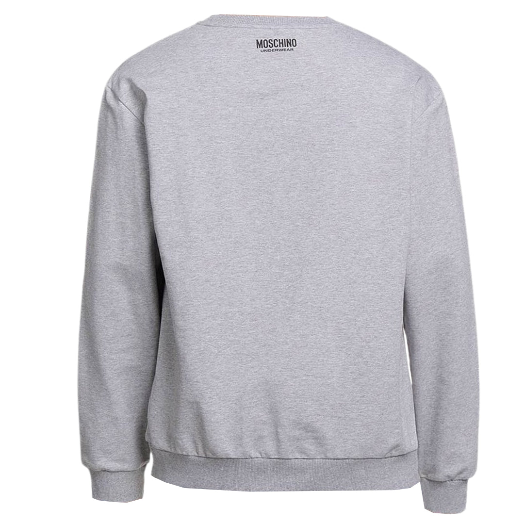 Moschino Underwear Logo Taped Shoulder Grey Sweatshirt