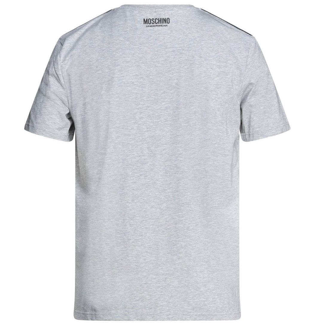 Moschino Brand Tape Logo Grey T-Shirt
