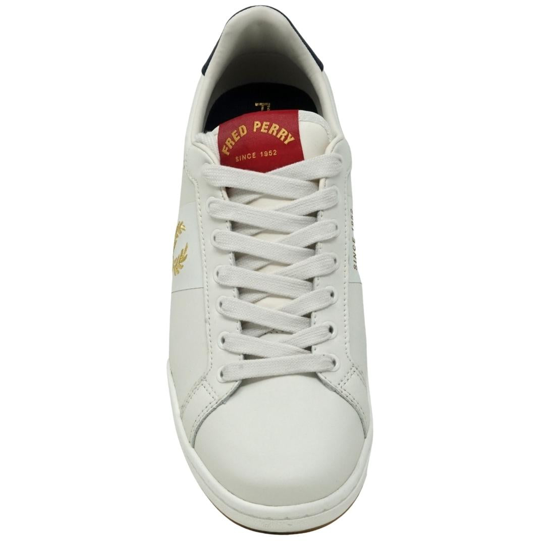 Fred Perry B1258 162 White Leather Trainers