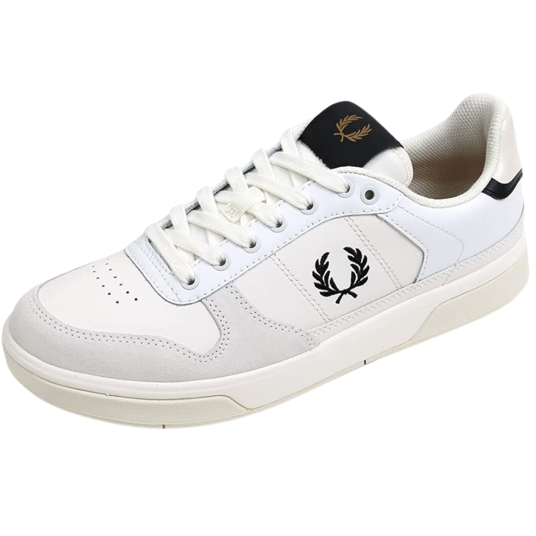 Fred Perry B300 Leather Snow White Trainers