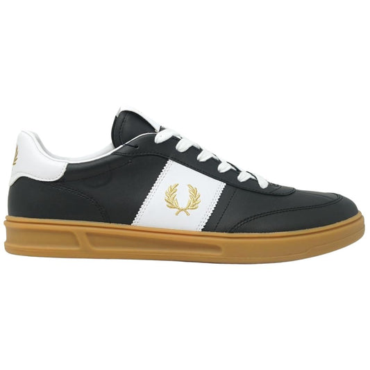 Fred Perry B400 Black Leather Trainers