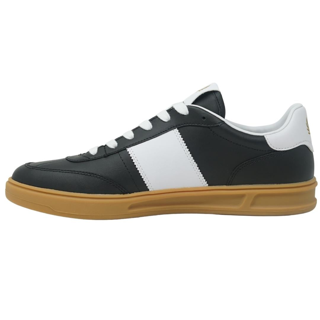 Fred Perry B400 Black Leather Trainers