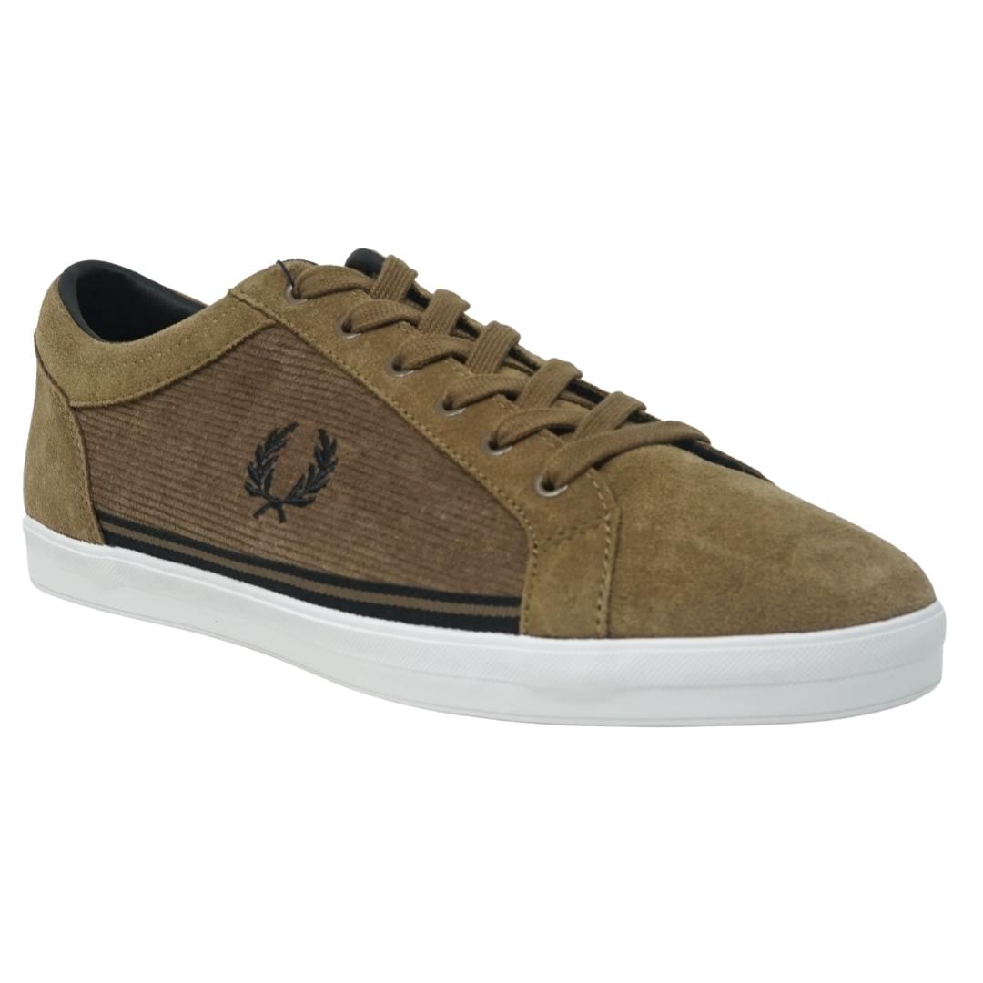 Fred Perry Baseline Tipped Corduroy Bark Trainers